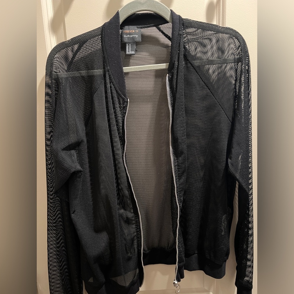 Forever 21 Black Mesh Jacket